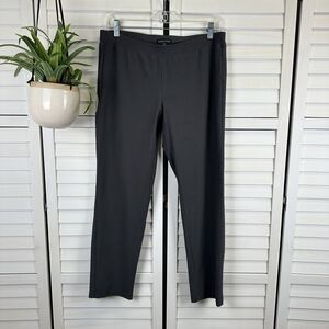 Elieen Fisher Gray Washable Stretch Crepe Pants‎ Slim Fit Ankle Pull On Size M